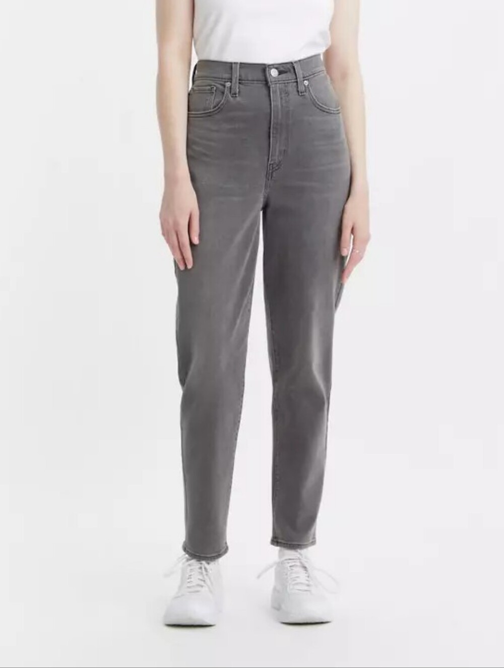 Levi's Women's High Waisted Mom Jeans Size 27 Grey/ Faded Black Vintage Wash